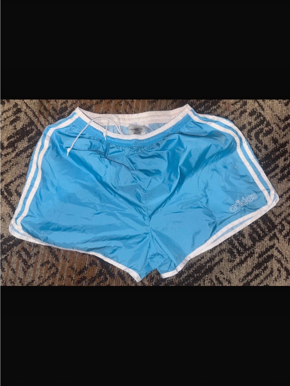 Vintage adidas Women’s Sky Blue Athletic Shorts with White Trim